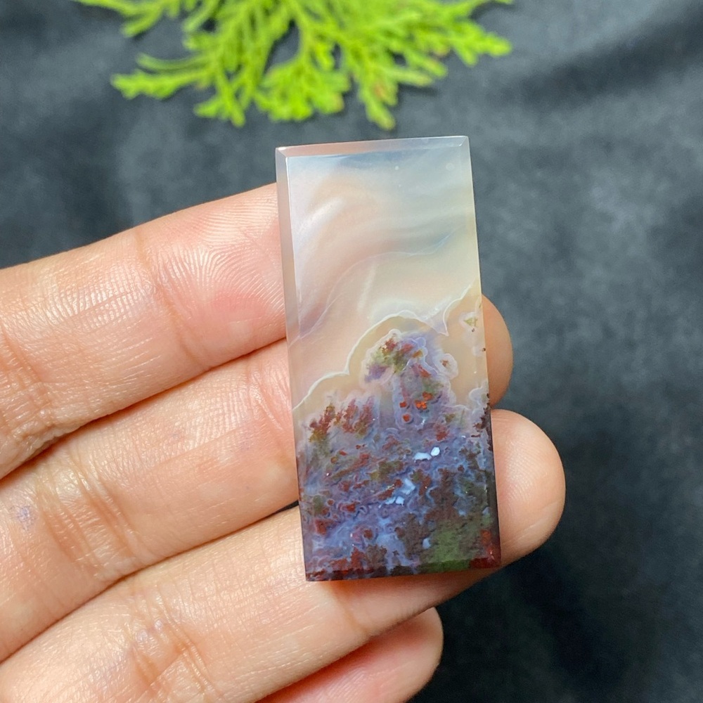 Rectangular Moss Agate Gemstone - image 1